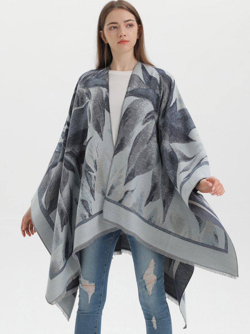 Kvinder Cape Classic Blomstertrykt Oversized Casual Daily Poncho