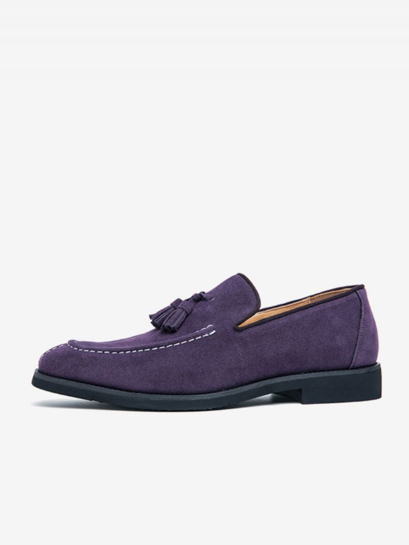 Loafer Sko Til Mænd Pu Læder Monk Strap Slip-on Prom Festsko - Lilla
