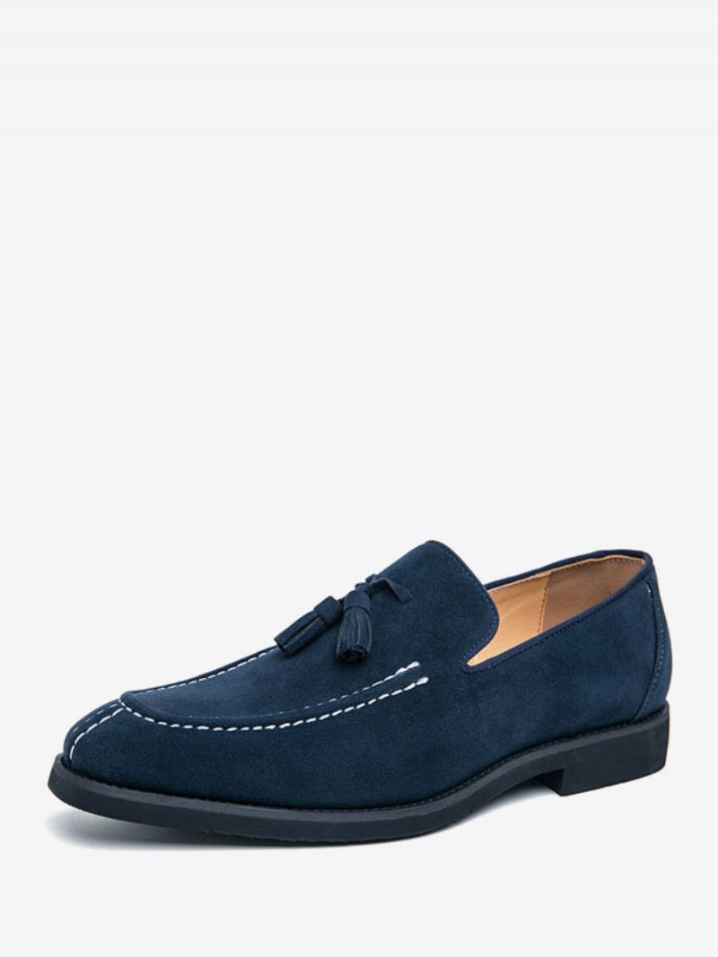Loafer Sko Til Mænd Pu Læder Monk Strap Slip-on Prom Festsko - Blå
